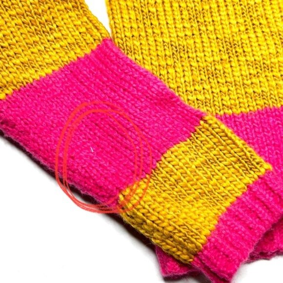 Ann Taylor Loft Medium Pink/Gold Striped Long Sleeve Sweater - Picture 3 of 7